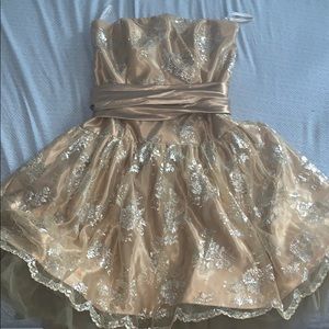 Gold Homecoming dress.